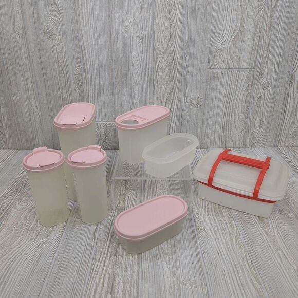 Vintage Tupperware Modular Mates Pantry Storage Set with Lids 7 Piece Set - Picture 1 of 12